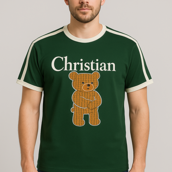 Christian Bear Graphic Men’s T-Shirt – Casual Streetwear Style