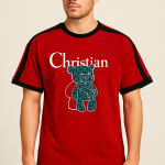 Christian Bear Graphic Men’s T-Shirt – Casual Streetwear Style