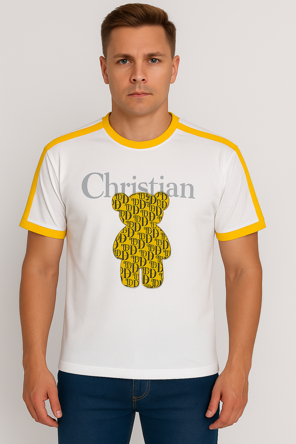 Christian Bear Graphic Men’s T-Shirt – Casual Streetwear Style